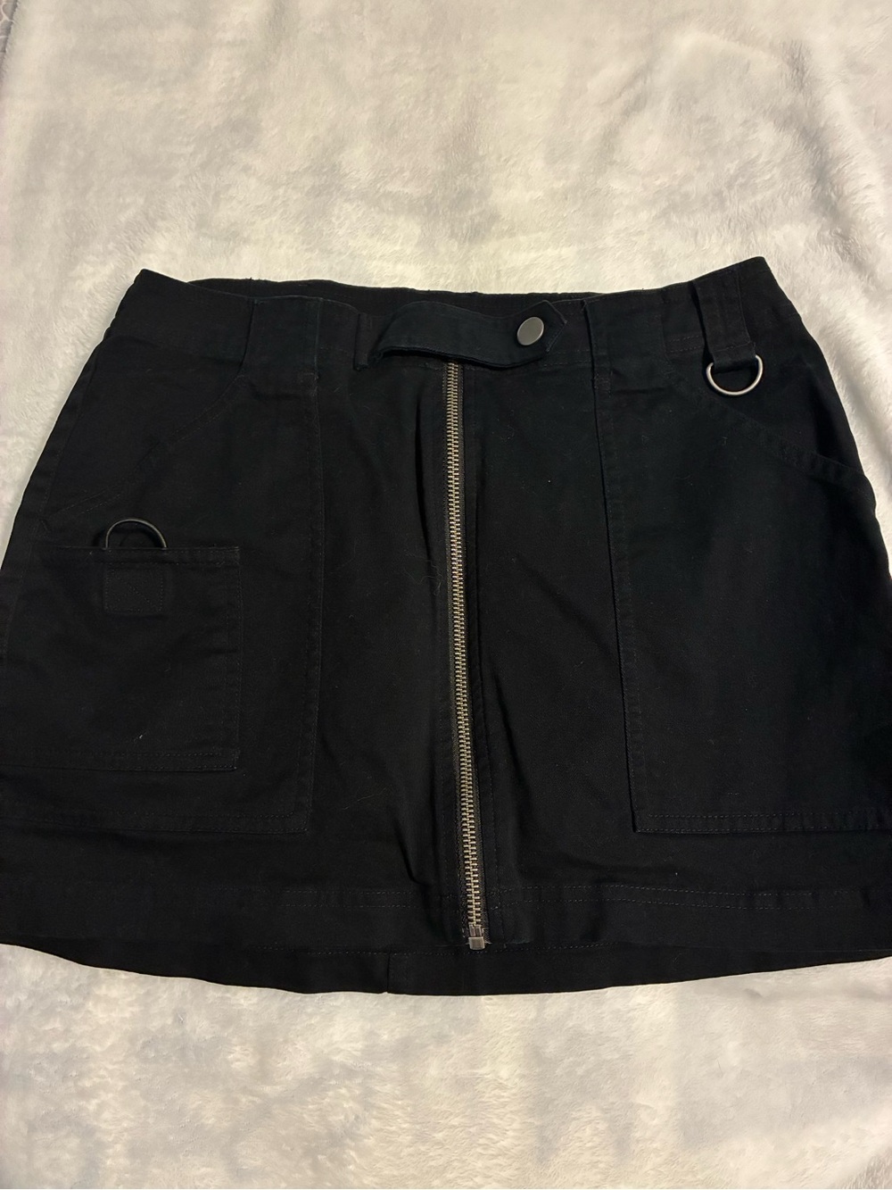 wild fable Black Front-Zip Mini Skirt